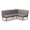 Baxton Studio Arvid Mid-Century Gray Upholstered 2-PC Wood Dining Corner Sofa Bench 155-9306 - alternate 4